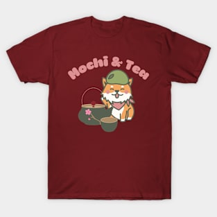 Cute Kawaii Mochi and Tea Shibi Inu T-Shirt